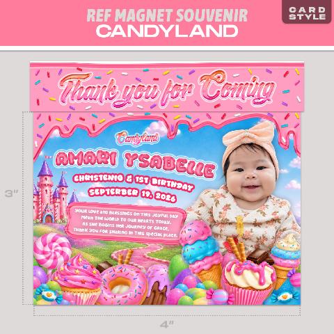 Candyland card style ref magnet souvenir
