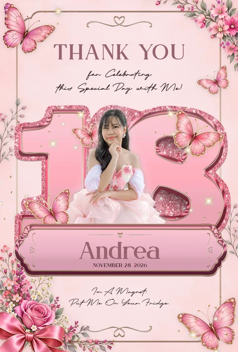 Butterfly (Pink) — Debut Number Cut Ref Magnet by Duskraft