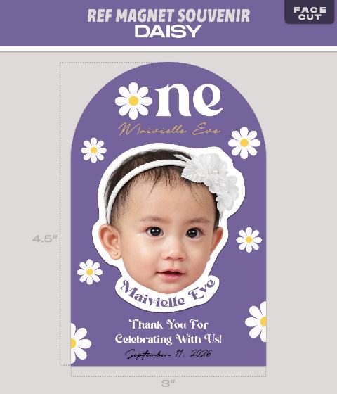 Daisy face cut ref magnet souvenir