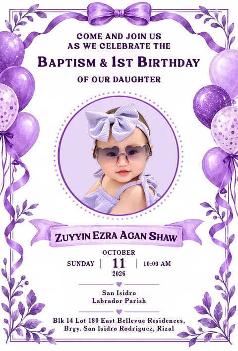 Ribbon (Purple) — Invitation Card by Duskraft