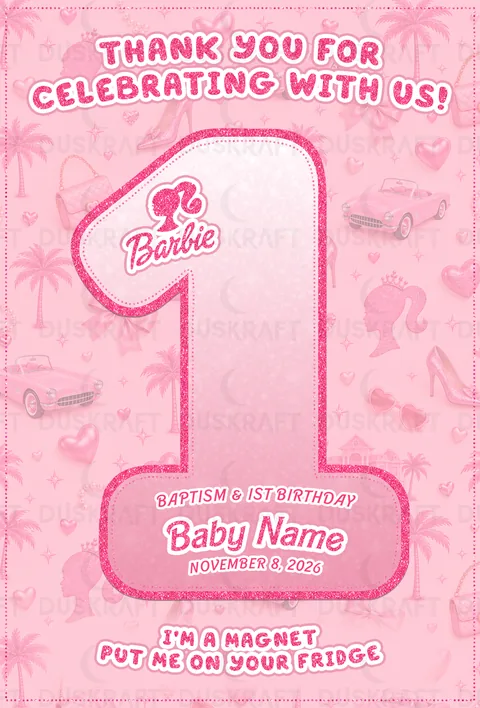Barbie — Number Cut Ref Magnet by Duskraft