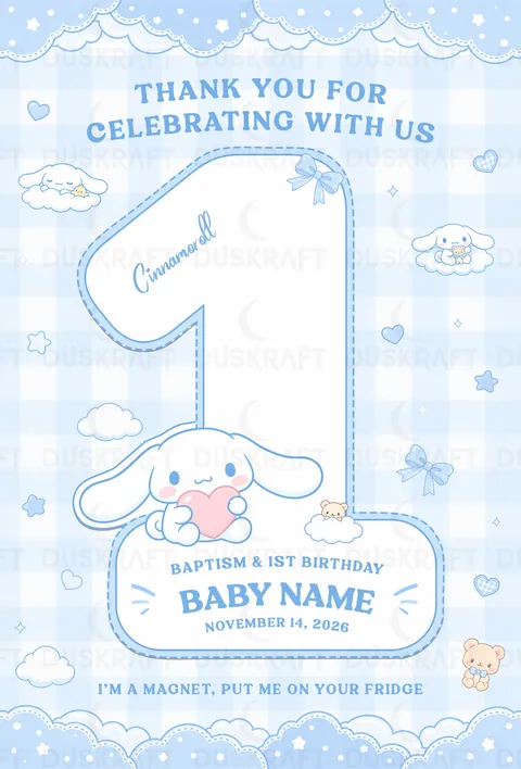Cinnamoroll — Number Cut Ref Magnet by Duskraft