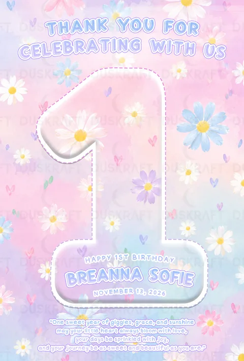 Daisy Pastel (Colorful) — Number Cut Ref Magnet by Duskraft
