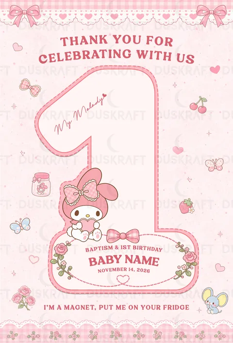 My Melody — Number Cut Ref Magnet by Duskraft