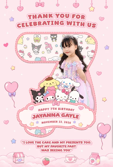 Sanrio — Number Cut Ref Magnet by Duskraft