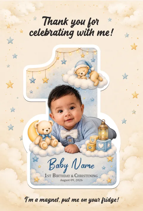 Teddy Bear (Blue) — Number Cut Ref Magnet by Duskraft