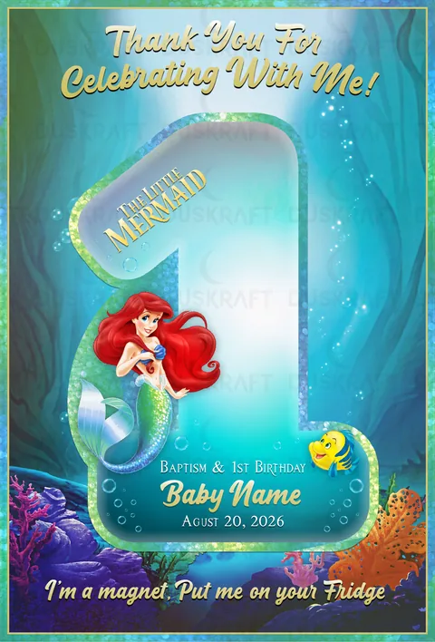 The Little Mermaid — Number Cut Ref Magnet by Duskraft